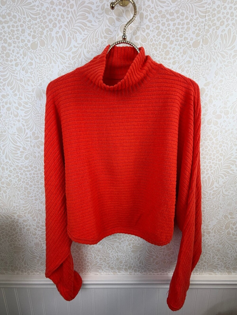 Pilcro by Anthropologie Red Cozy Ribbed Turtleneck Batwing Pullover - Size - XS - Picture 9 of 9